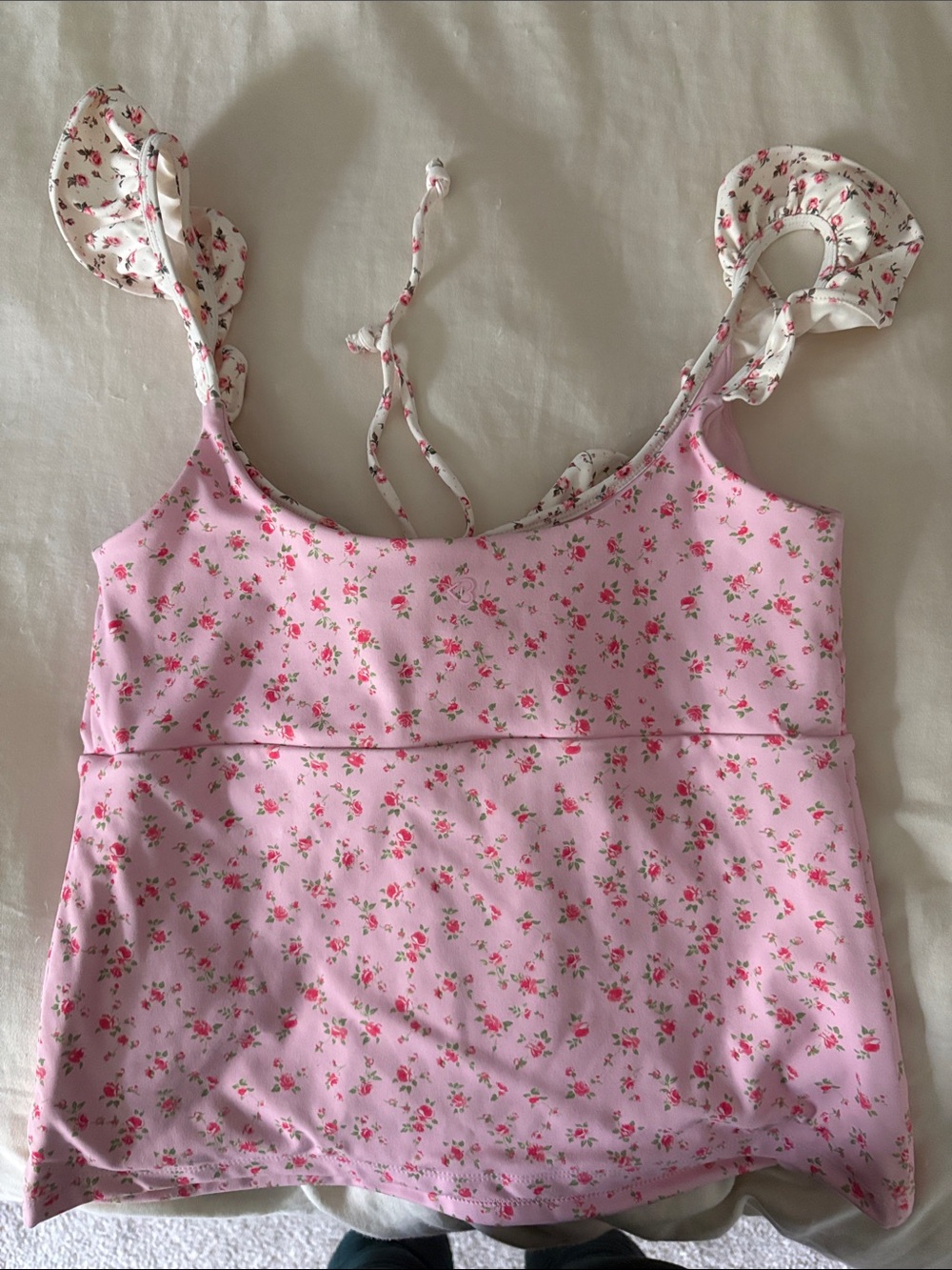 Blogilates Floral Ruffle Tank Top - Picture 3 of 3
